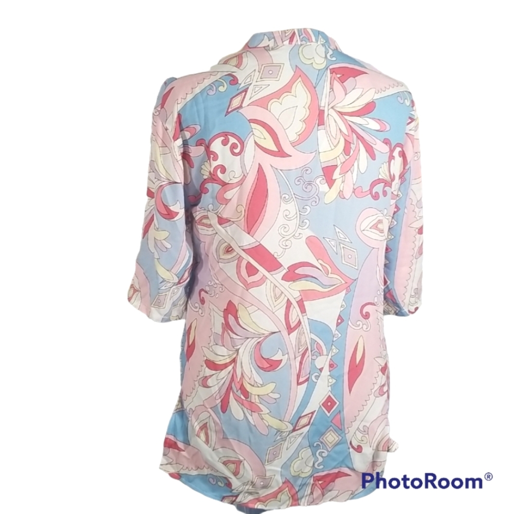 Zac & Rachel Abstract Print Tunic Top, Elbow sleeves.  S - Picture 4 of 12